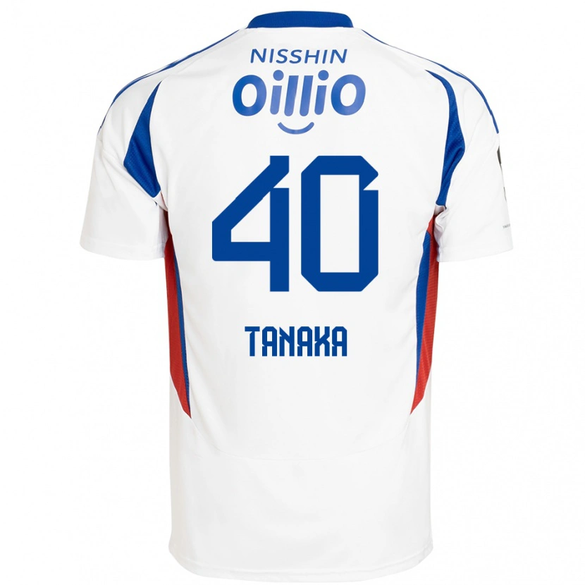 Danxen Donna Maglia Hiei Tanaka #40 Bianco Blu Royal Kit Gara Away 2025/26 Maglietta