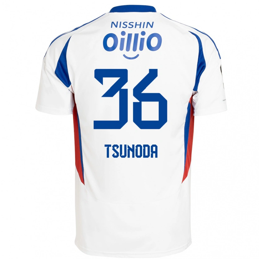 Danxen Donna Maglia Ryotaro Tsunoda #36 Bianco Blu Royal Kit Gara Away 2025/26 Maglietta
