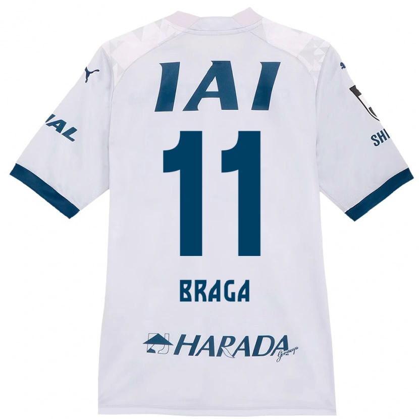 Danxen Donna Maglia Lucas Braga #11 Bianco Blu Royal Kit Gara Away 2025/26 Maglietta