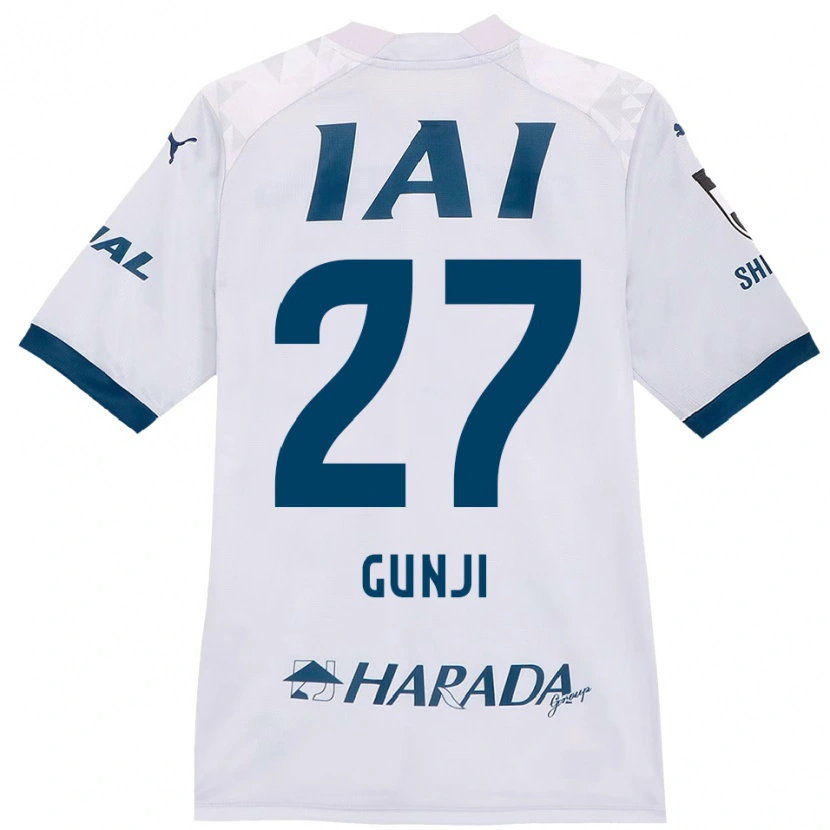 Danxen Donna Maglia Riku Gunji #27 Bianco Blu Royal Kit Gara Away 2025/26 Maglietta