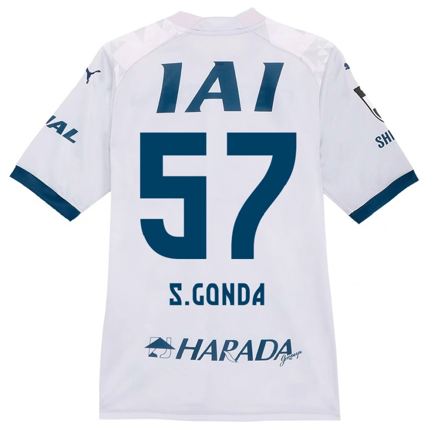 Danxen Donna Maglia Shuichi Gonda #57 Bianco Blu Royal Kit Gara Away 2025/26 Maglietta