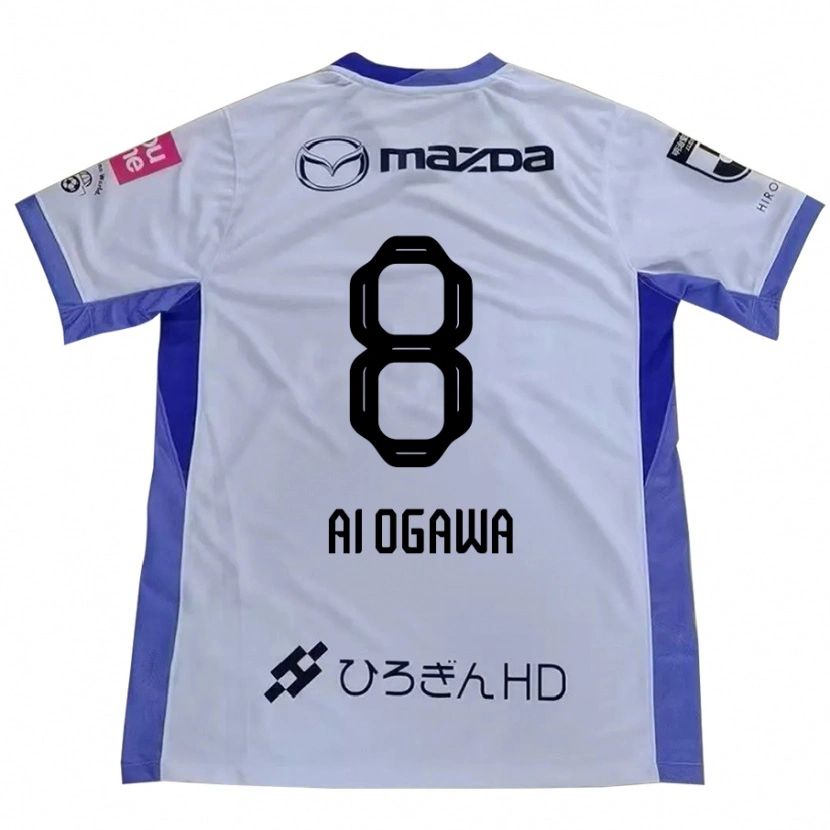 Danxen Donna Maglia Ai Ogawa #8 Bianco Arancione Kit Gara Away 2025/26 Maglietta