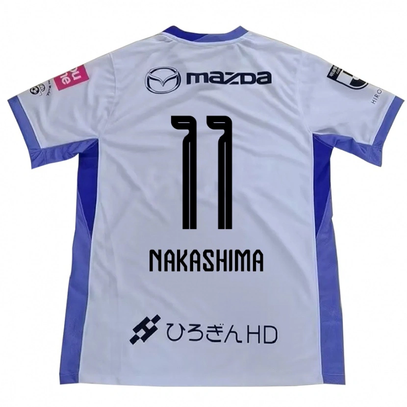 Danxen Donna Maglia Yoshino Nakashima #11 Bianco Arancione Kit Gara Away 2025/26 Maglietta