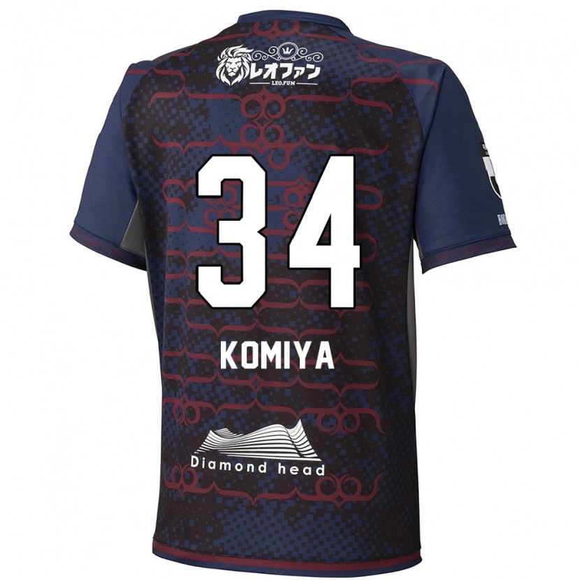 Danxen Donna Maglia Masaki Komiya #34 Blu Rosso Kit Gara Away 2025/26 Maglietta