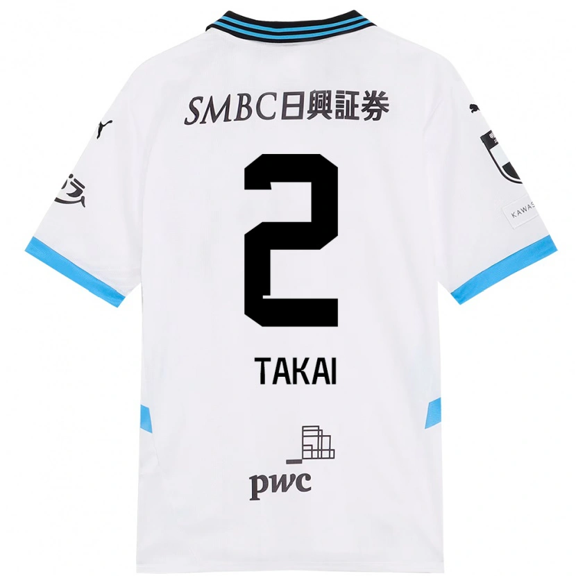 Danxen Donna Maglia Kota Takai #2 Bianco Azzurro Cielo Kit Gara Away 2025/26 Maglietta