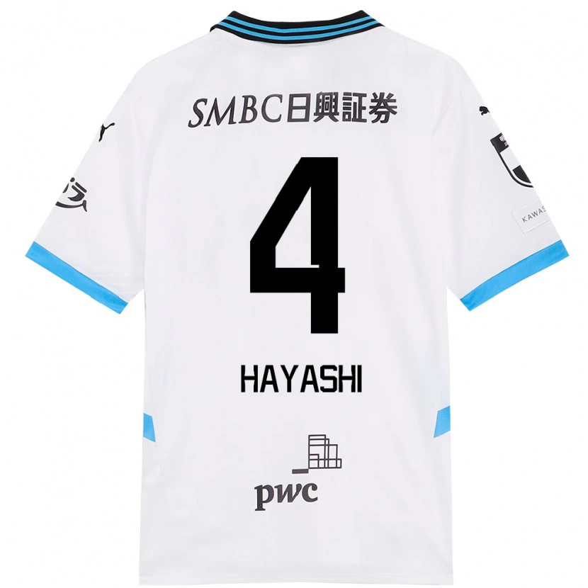 Danxen Donna Maglia Shunsuke Hayashi #4 Bianco Azzurro Cielo Kit Gara Away 2025/26 Maglietta