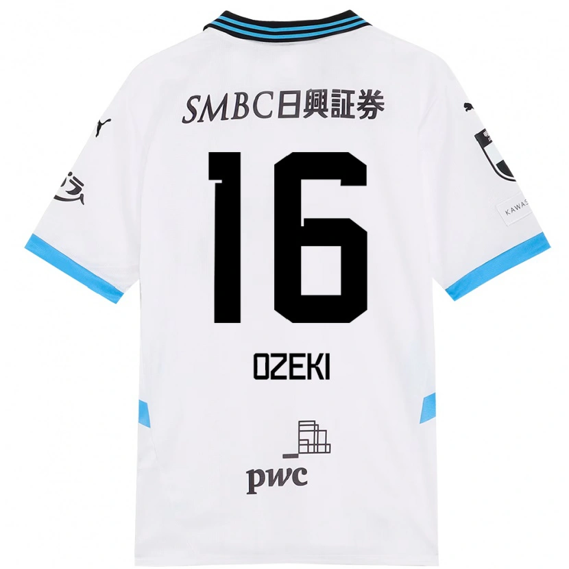 Danxen Donna Maglia Yuto Ozeki #16 Bianco Azzurro Cielo Kit Gara Away 2025/26 Maglietta