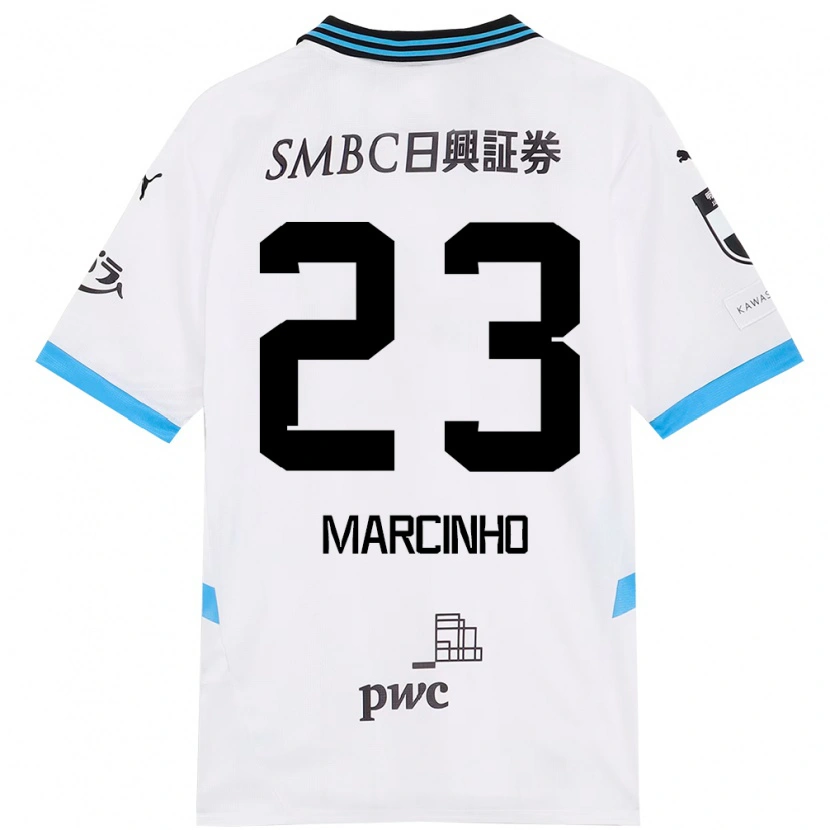 Danxen Donna Maglia Marcinho #23 Bianco Azzurro Cielo Kit Gara Away 2025/26 Maglietta