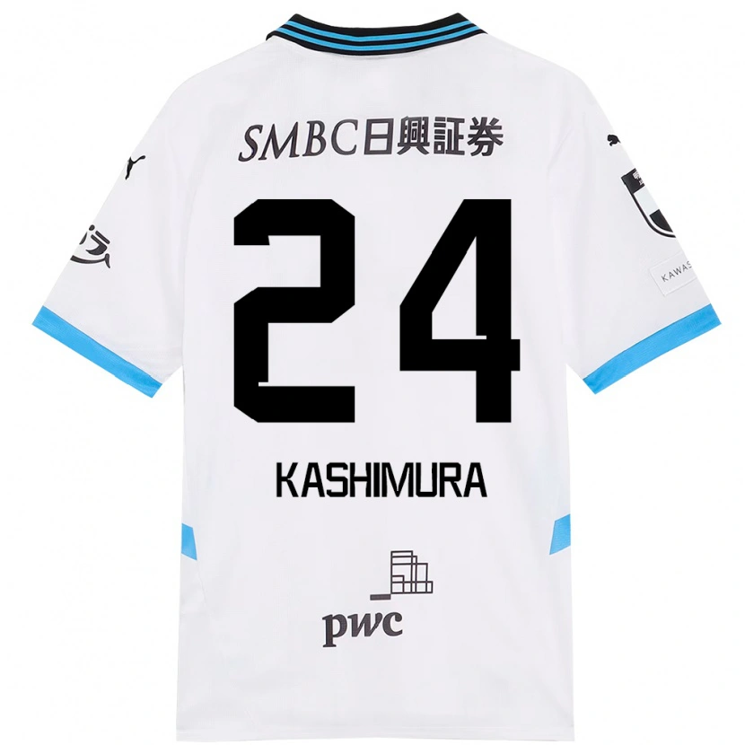 Danxen Donna Maglia Ryota Kashimura #24 Bianco Azzurro Cielo Kit Gara Away 2025/26 Maglietta