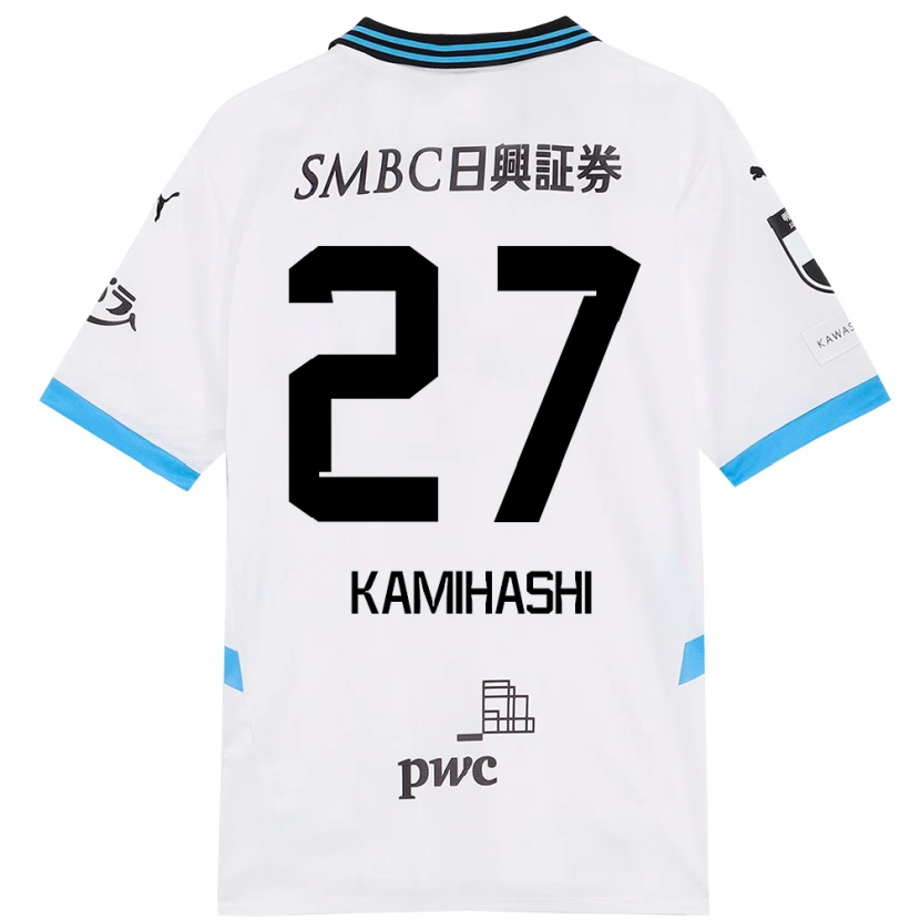 Danxen Donna Maglia Ryota Kamihashi #27 Bianco Azzurro Cielo Kit Gara Away 2025/26 Maglietta