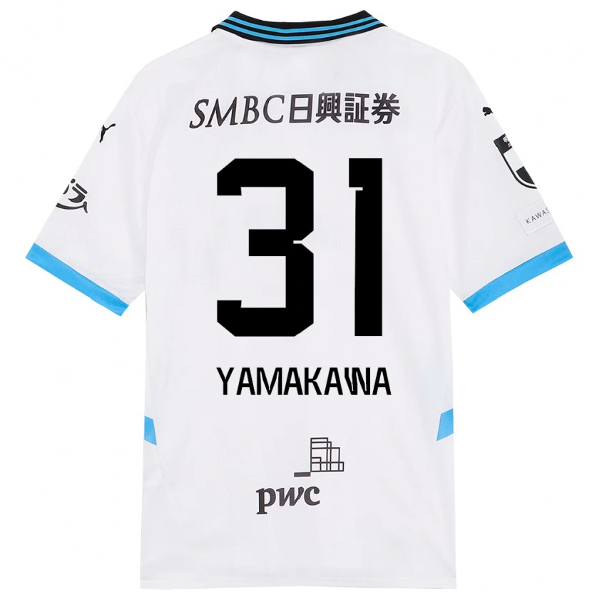 Danxen Donna Maglia Yohei Yamakawa #31 Bianco Azzurro Cielo Kit Gara Away 2025/26 Maglietta