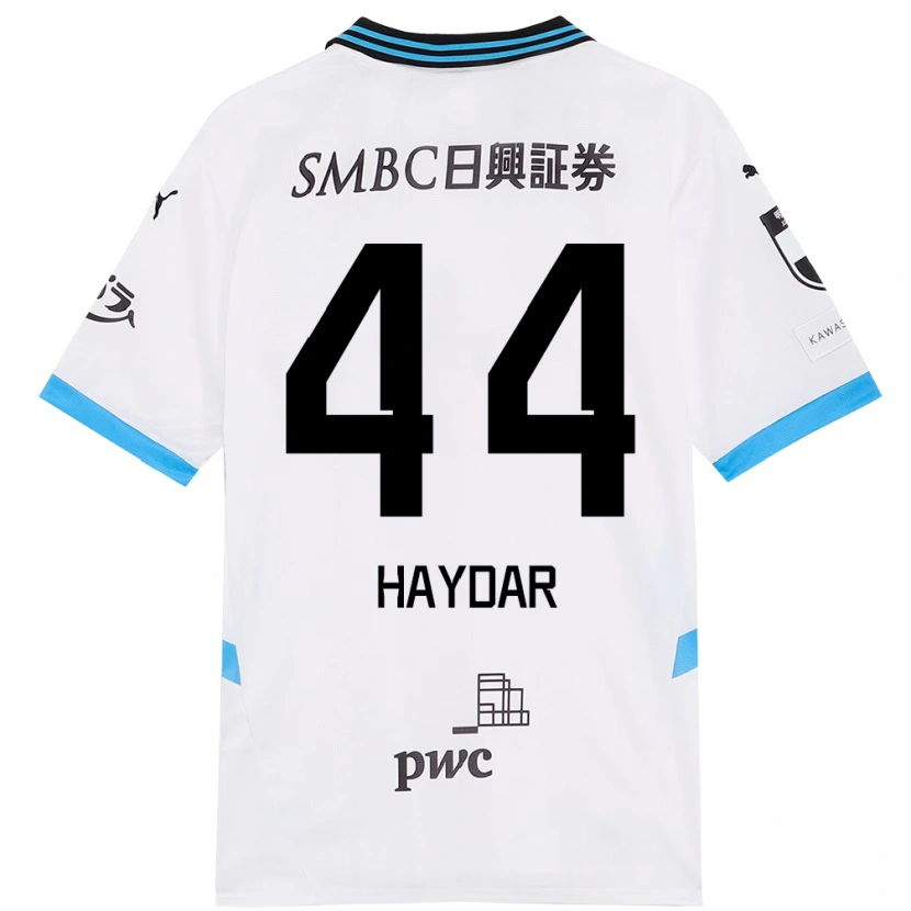 Danxen Donna Maglia César Haydar #44 Bianco Azzurro Cielo Kit Gara Away 2025/26 Maglietta