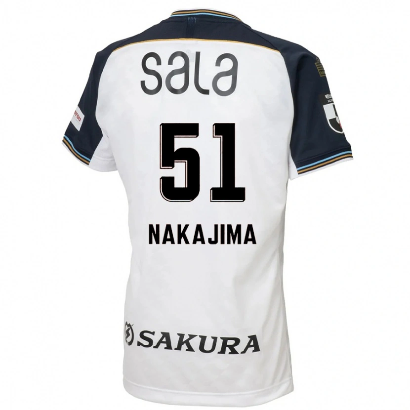 Danxen Donna Maglia Keitaro Nakajima #51 Bianco Nero Kit Gara Away 2025/26 Maglietta