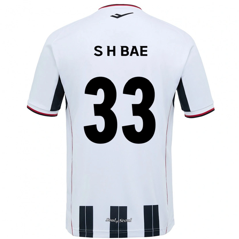 Danxen Donna Maglia Hyun-Seo Bae #33 Bianco Nero Kit Gara Away 2025/26 Maglietta