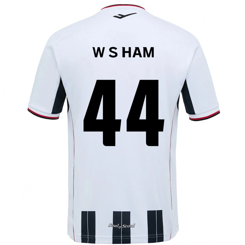 Danxen Donna Maglia Sun-Woo Ham #44 Bianco Nero Kit Gara Away 2025/26 Maglietta