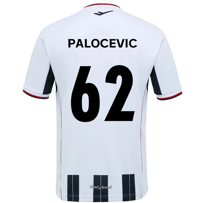 Danxen Donna Maglia Aleksandar Palocevic #62 Bianco Nero Kit Gara Away 2025/26 Maglietta