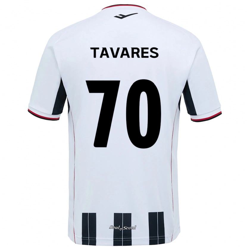 Danxen Donna Maglia Ronaldo Tavares #70 Bianco Nero Kit Gara Away 2025/26 Maglietta