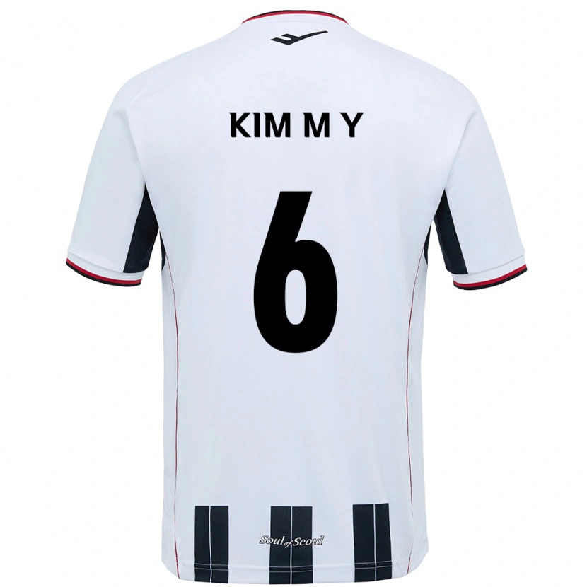 Danxen Donna Maglia Kim Mi-Yeon #6 Bianco Nero Kit Gara Away 2025/26 Maglietta