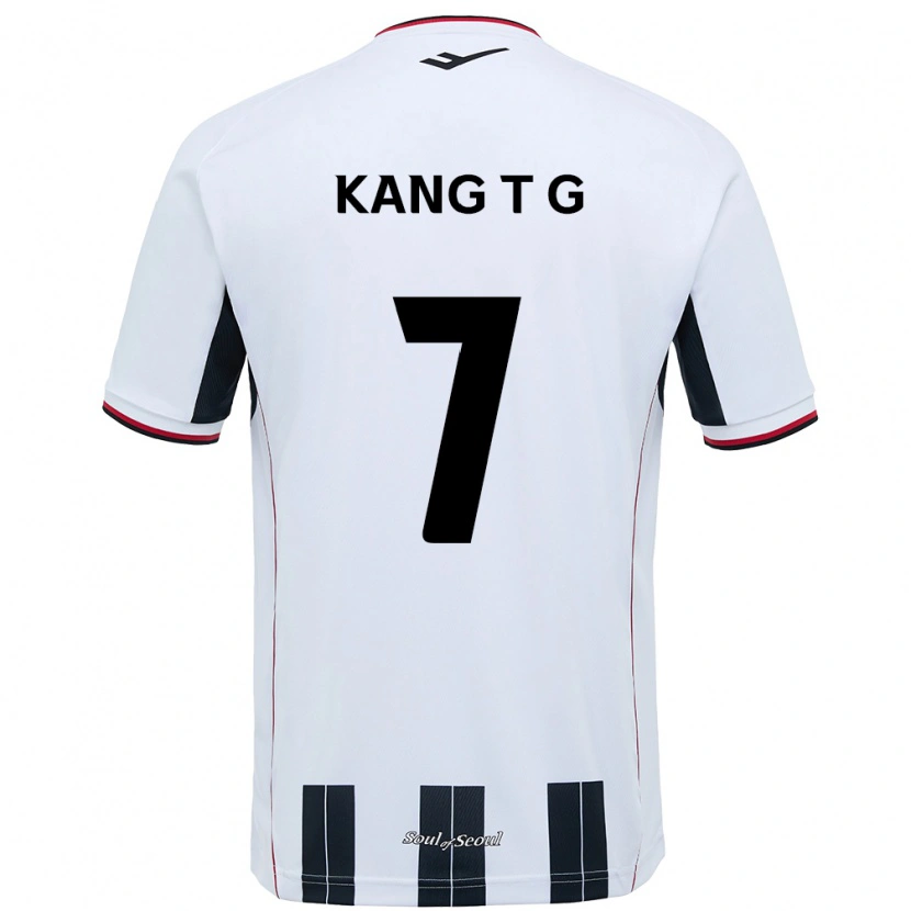 Danxen Donna Maglia Kang Tae-Gyeong #7 Bianco Nero Kit Gara Away 2025/26 Maglietta