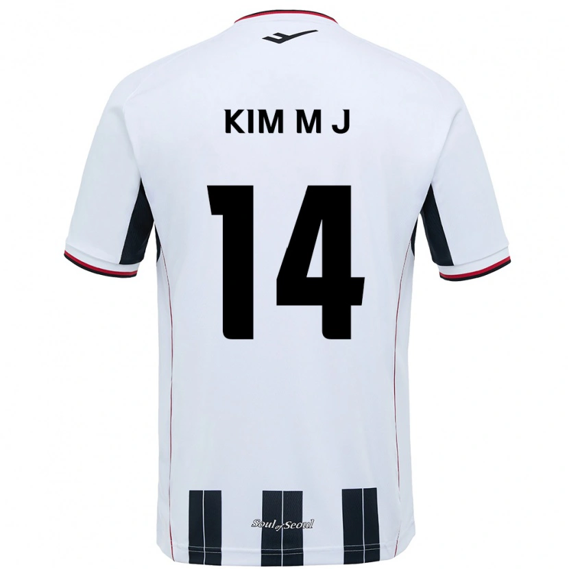 Danxen Donna Maglia Kim Min-Ji #14 Bianco Nero Kit Gara Away 2025/26 Maglietta