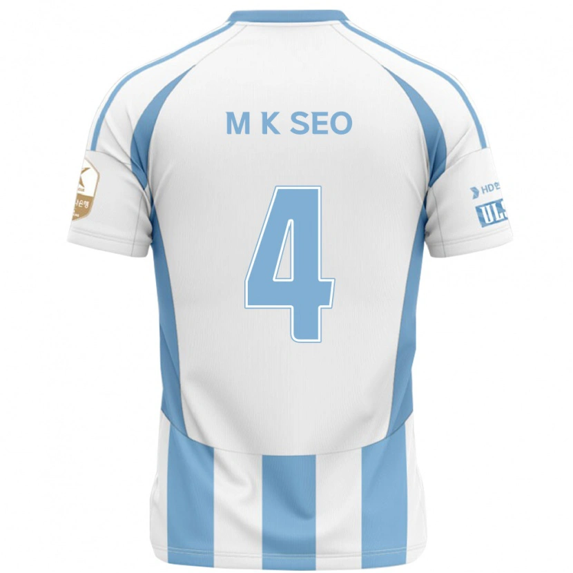 Danxen Donna Maglia Myeong-Kwan Seo #4 Bianco Azzurro Cielo Kit Gara Away 2025/26 Maglietta