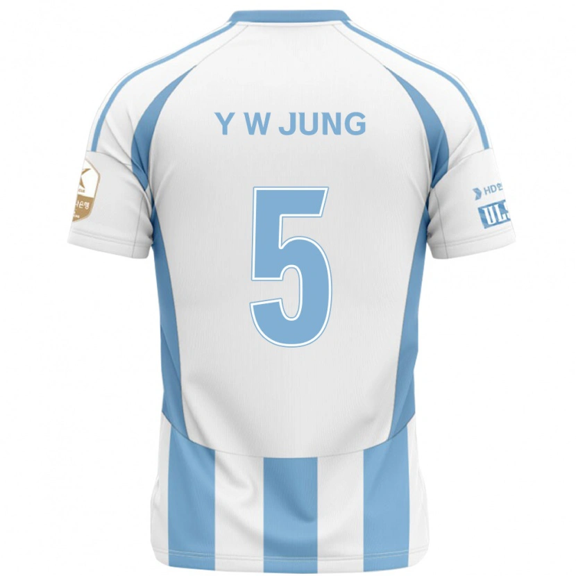 Danxen Donna Maglia Woo-Young Jung #5 Bianco Azzurro Cielo Kit Gara Away 2025/26 Maglietta