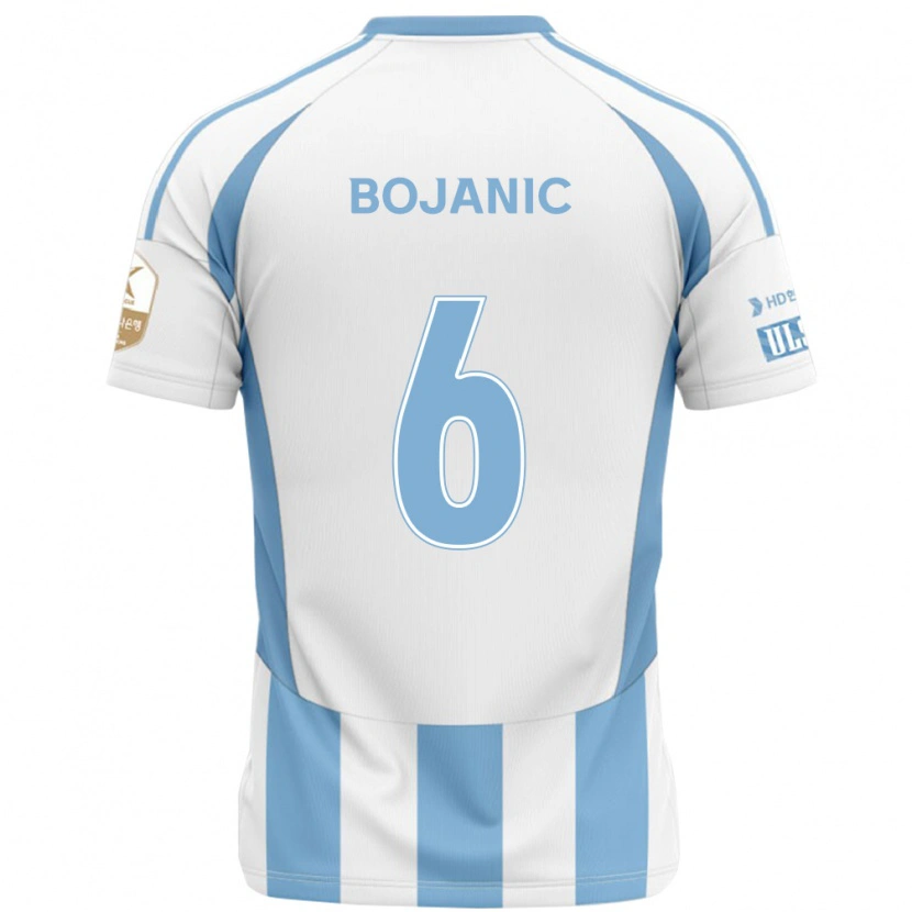 Danxen Donna Maglia Darijan Bojanic #6 Bianco Azzurro Cielo Kit Gara Away 2025/26 Maglietta