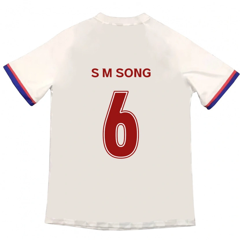 Danxen Donna Maglia Min-Seob Song #6 Bianco Sporco Rosso Kit Gara Away 2025/26 Maglietta