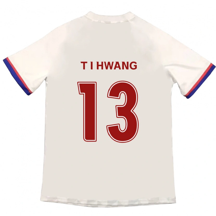 Danxen Donna Maglia In-Taek Hwang #13 Bianco Sporco Rosso Kit Gara Away 2025/26 Maglietta