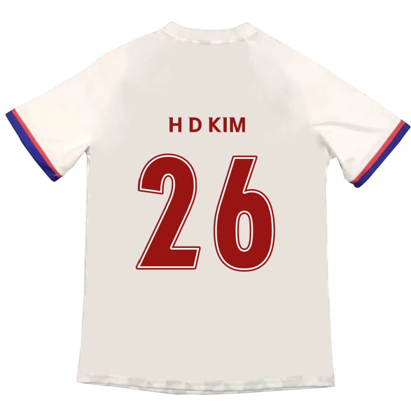 Danxen Donna Maglia Dae-Hyun Kim #26 Bianco Sporco Rosso Kit Gara Away 2025/26 Maglietta