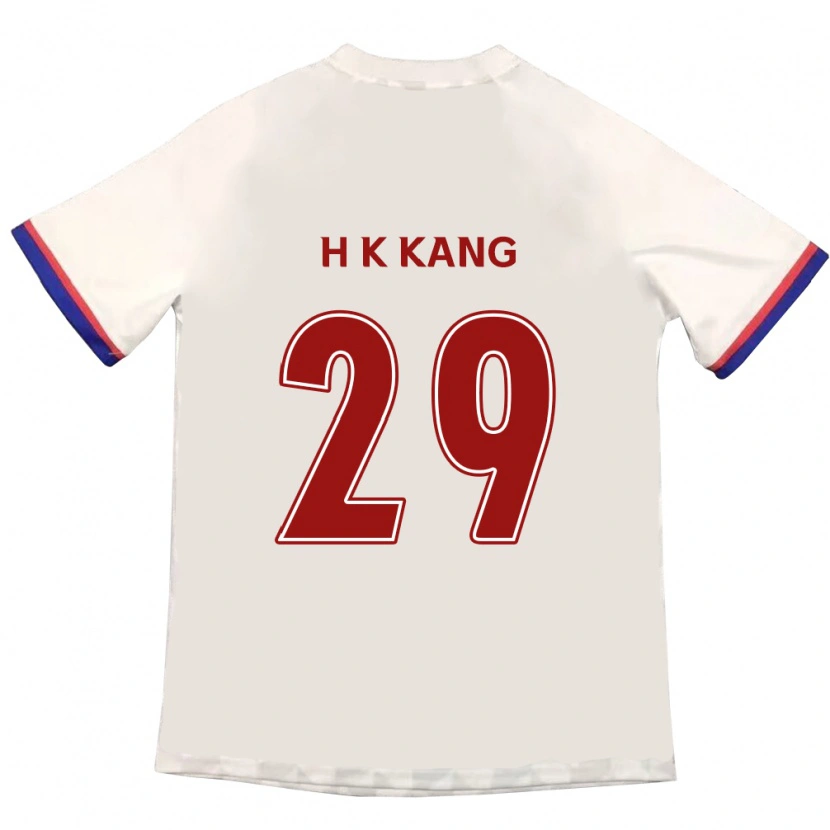 Danxen Donna Maglia Kyo-Hun Kang #29 Bianco Sporco Rosso Kit Gara Away 2025/26 Maglietta