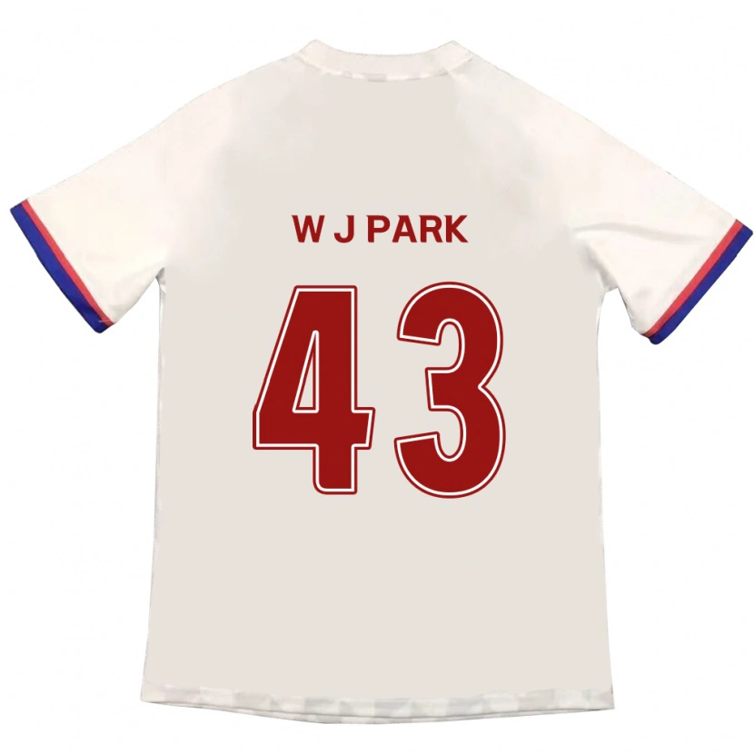 Danxen Donna Maglia Jin-Woo Park #43 Bianco Sporco Rosso Kit Gara Away 2025/26 Maglietta
