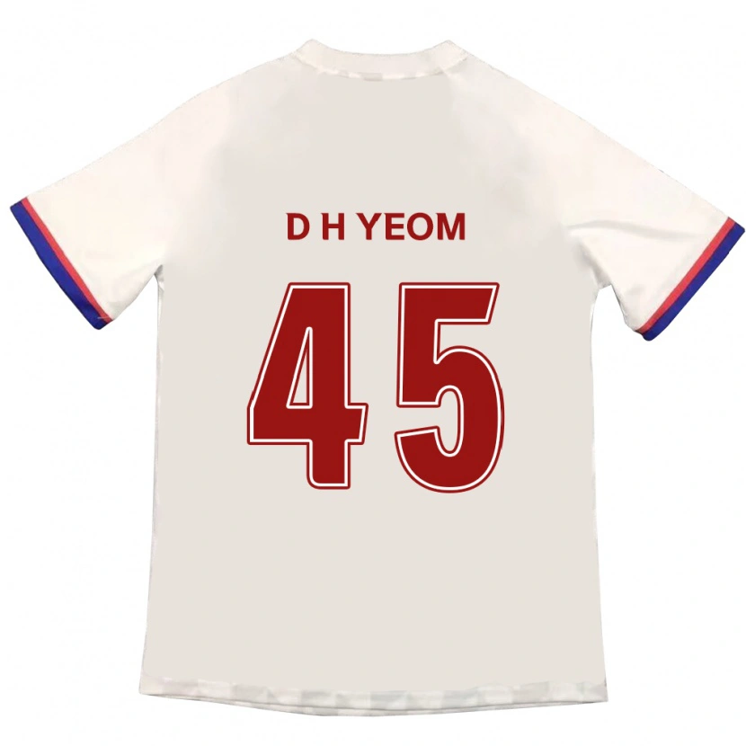 Danxen Donna Maglia Do-Hyeon Yeom #45 Bianco Sporco Rosso Kit Gara Away 2025/26 Maglietta