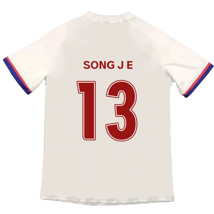 Danxen Donna Maglia Song Jae-Eun #13 Bianco Sporco Rosso Kit Gara Away 2025/26 Maglietta