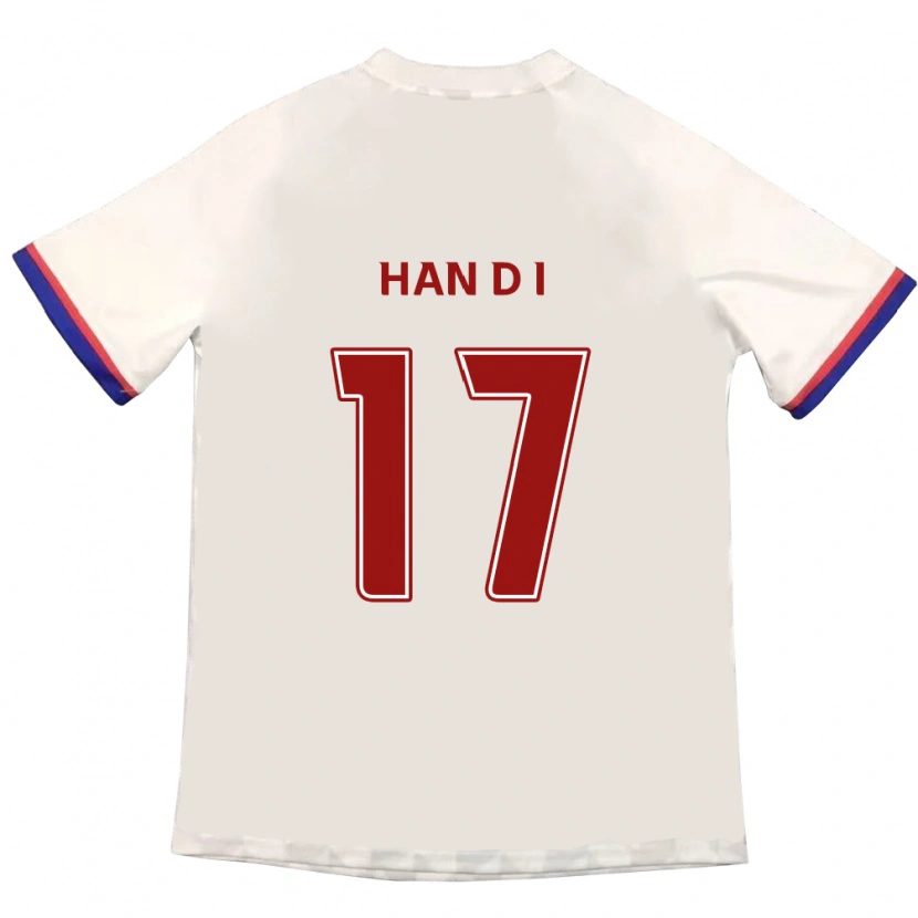 Danxen Donna Maglia Han Da-In #17 Bianco Sporco Rosso Kit Gara Away 2025/26 Maglietta