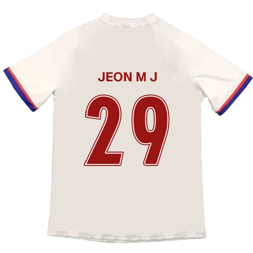 Danxen Donna Maglia Jeon Min-Ji #29 Bianco Sporco Rosso Kit Gara Away 2025/26 Maglietta