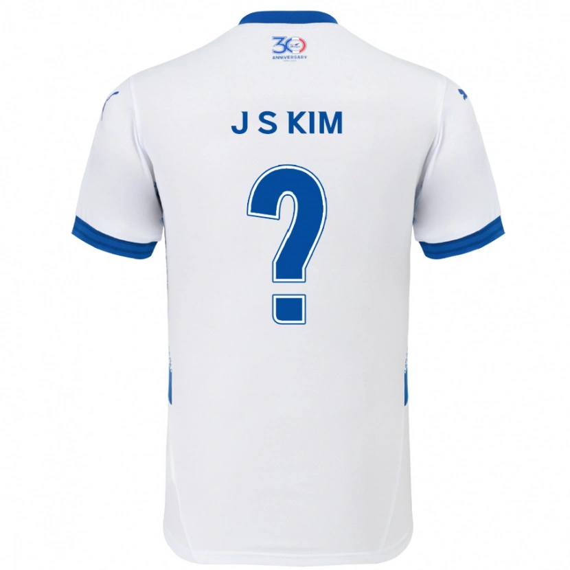 Danxen Donna Maglia Seong-Ju Kim #0 Bianco Blu Royal Kit Gara Away 2025/26 Maglietta