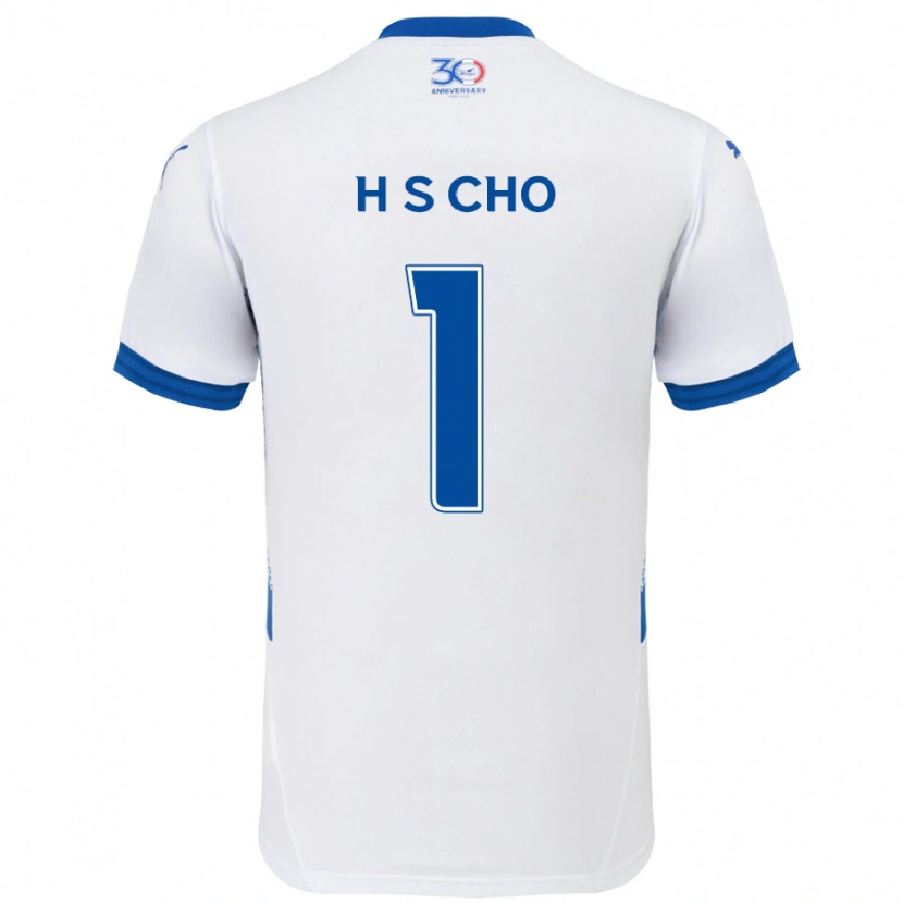 Danxen Donna Maglia Sung-Hoon Cho #1 Bianco Blu Royal Kit Gara Away 2025/26 Maglietta