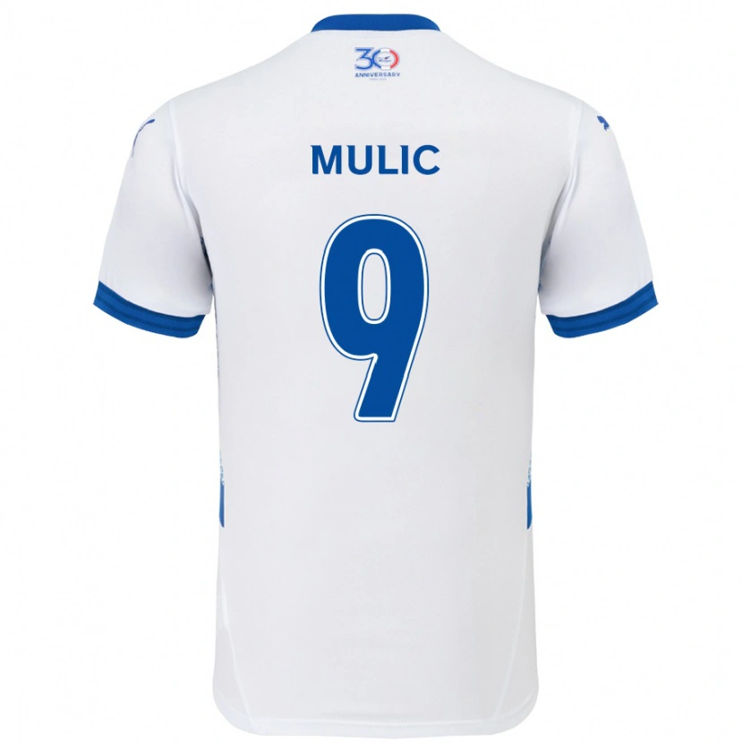 Danxen Donna Maglia Fejsal Mulic #9 Bianco Blu Royal Kit Gara Away 2025/26 Maglietta