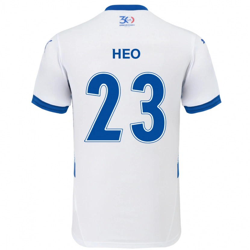 Danxen Donna Maglia Hwan Heo #23 Bianco Blu Royal Kit Gara Away 2025/26 Maglietta