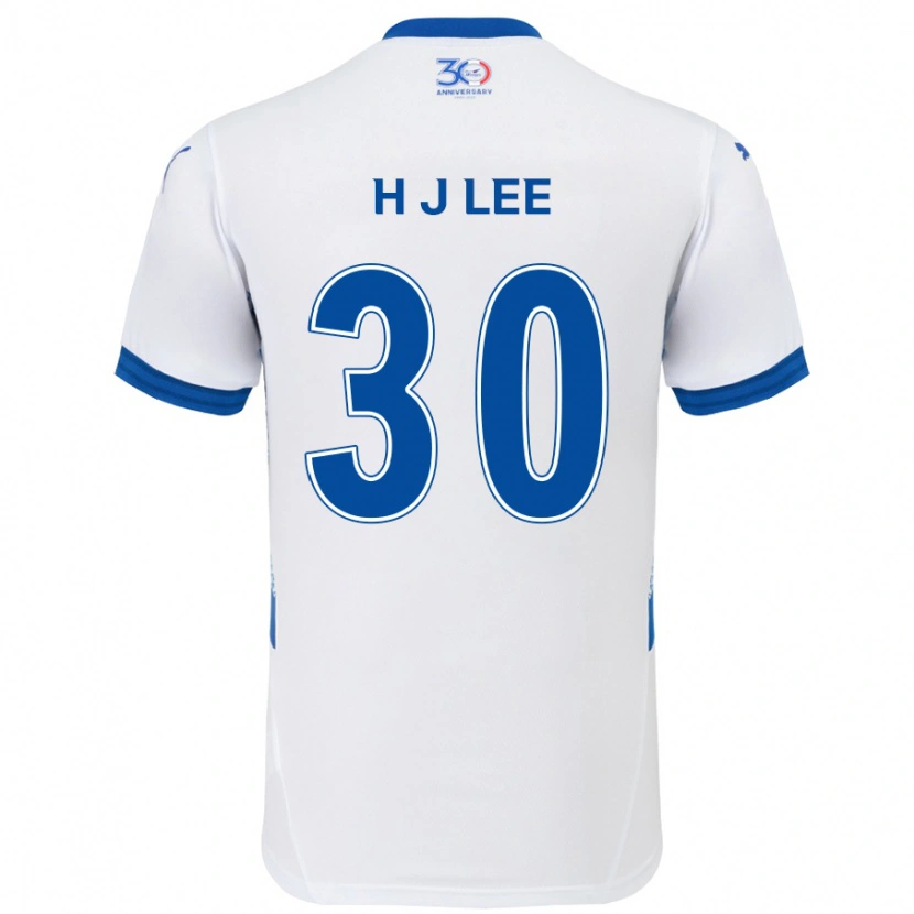 Danxen Donna Maglia Ji-Ho Lee #30 Bianco Blu Royal Kit Gara Away 2025/26 Maglietta