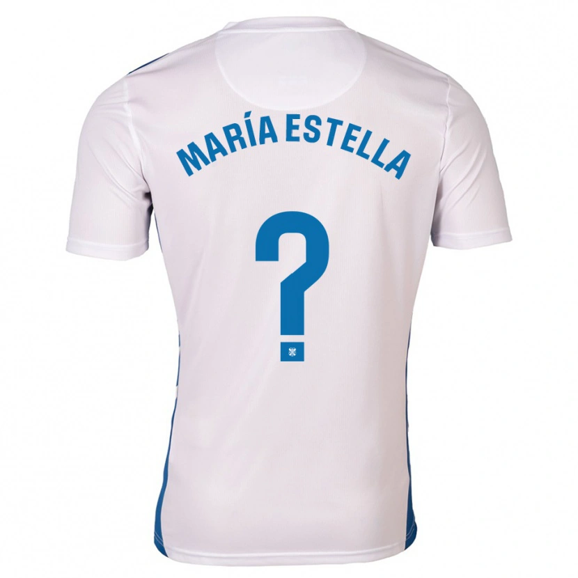 Danxen Donna Maglia María Estella Del Valle #0 Bianco Blu Kit Gara Home 2025/26 Maglietta