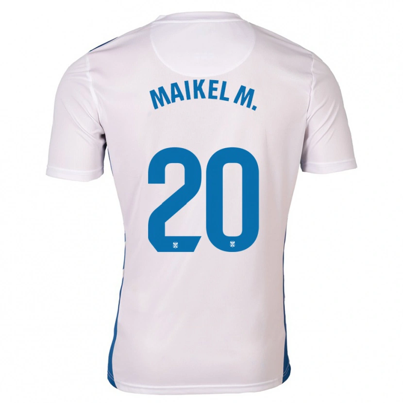 Danxen Donna Maglia Maikel Mesa #20 Bianco Blu Kit Gara Home 2025/26 Maglietta