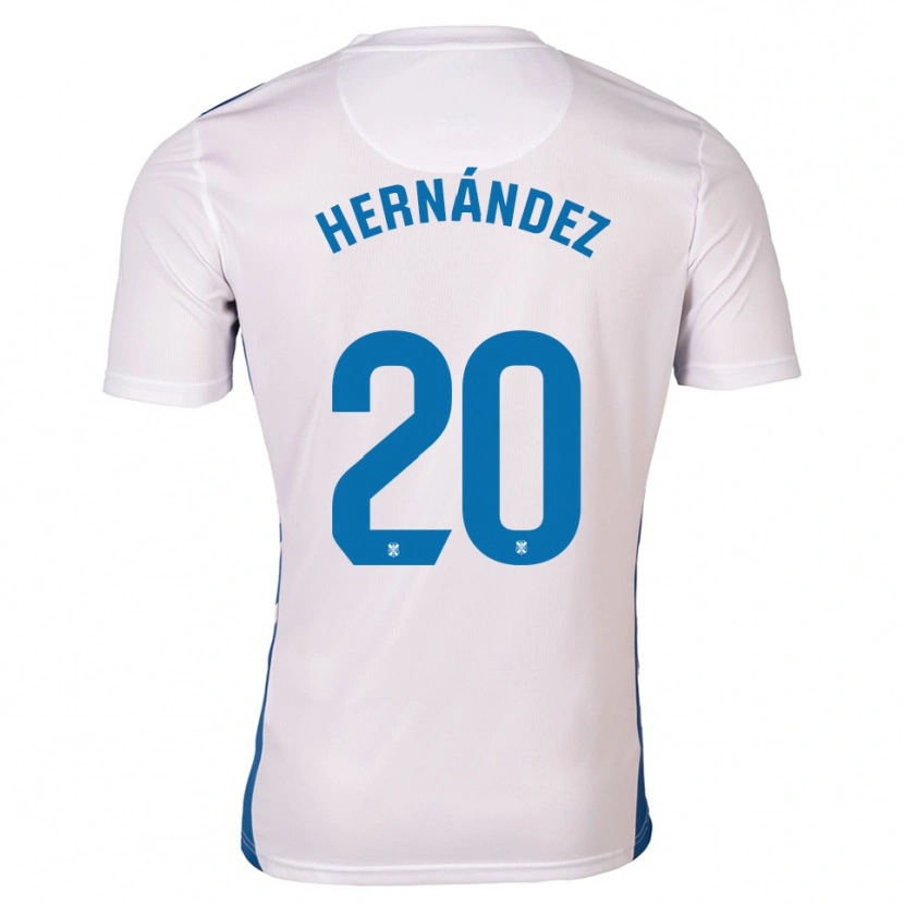 Danxen Donna Maglia Jesús Hernández #20 Bianco Blu Kit Gara Home 2025/26 Maglietta