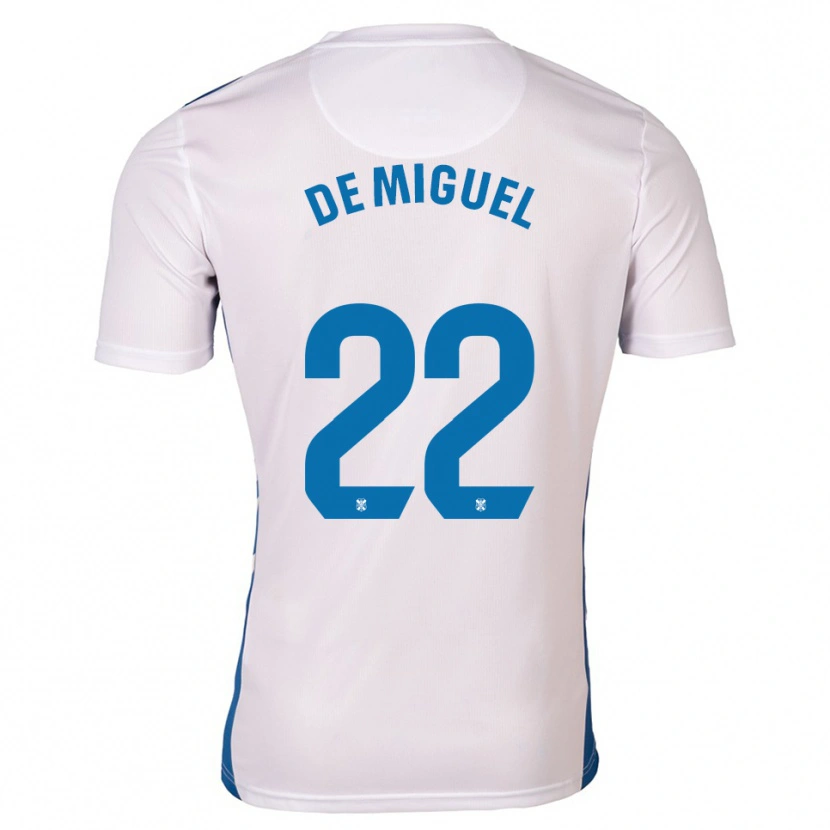 Danxen Donna Maglia Jesús De Miguel #22 Bianco Blu Kit Gara Home 2025/26 Maglietta