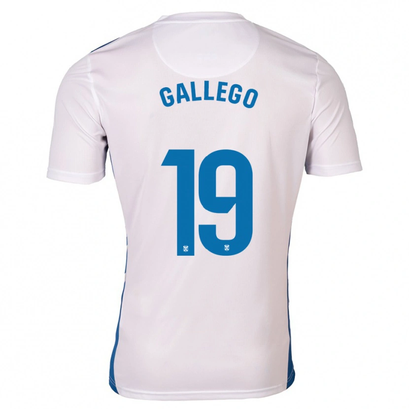 Danxen Donna Maglia Enric Gallego #19 Bianco Blu Kit Gara Home 2025/26 Maglietta
