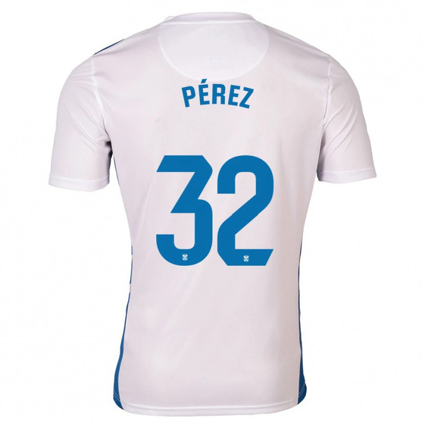 Danxen Donna Maglia Joel Pérez #32 Bianco Blu Kit Gara Home 2025/26 Maglietta