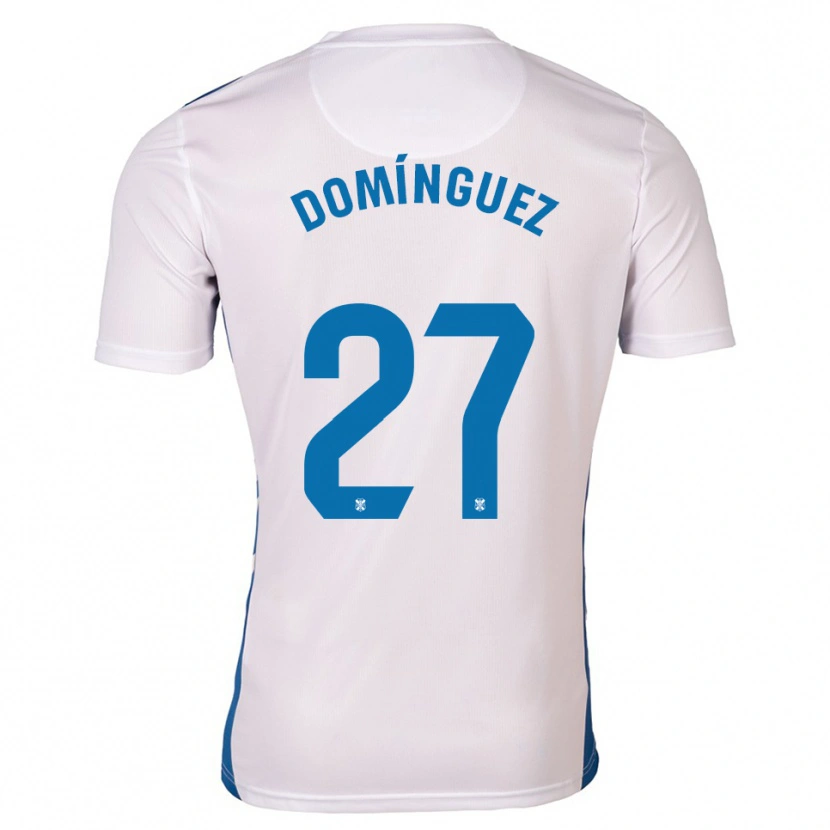 Danxen Donna Maglia Carlos Domínguez #27 Bianco Blu Kit Gara Home 2025/26 Maglietta