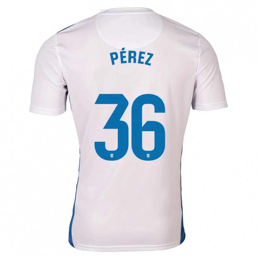 Danxen Donna Maglia Dani Pérez #36 Bianco Blu Kit Gara Home 2025/26 Maglietta