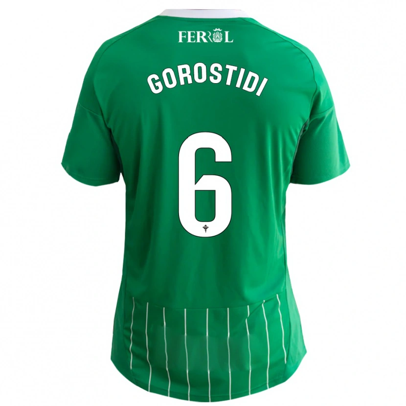 Danxen Donna Maglia Ander Gorostidi #6 Verde Bianco Kit Gara Home 2025/26 Maglietta